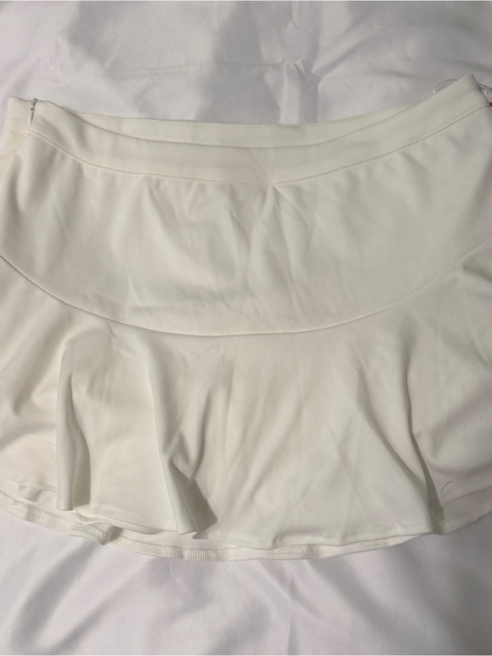 SHEIN White Ruffle Hem Mini Skirt